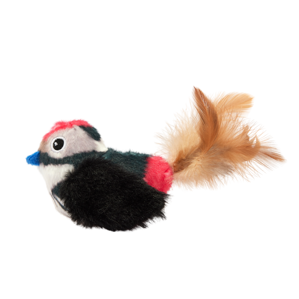 Brinquedo Pelúcia Passarinho com Bolas de Catnip - Preto - FOFOS