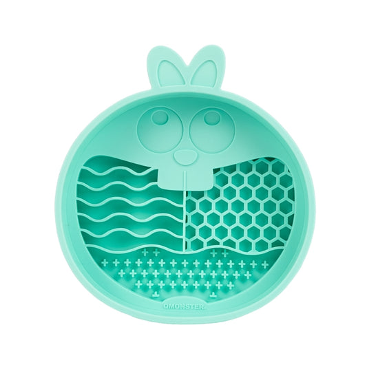 Comedouro Lento de Silicone para Pets Coelho Azul - QMonster
