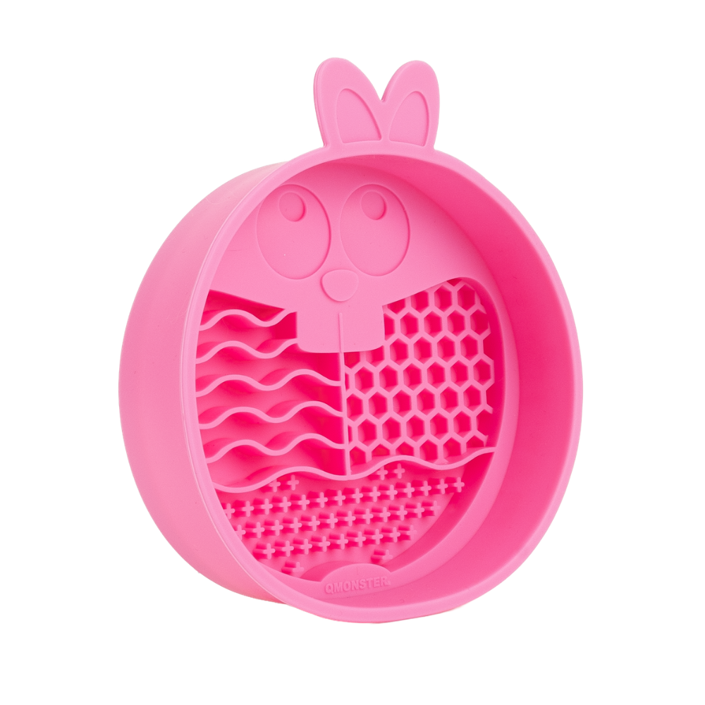 Comedouro Lento de Silicone para Pets Coelho Rosa - QMonster