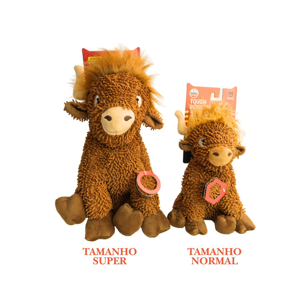 Brinquedo Pelúcia Chenille Tough Animais Gado Escócia Super - FOFOS