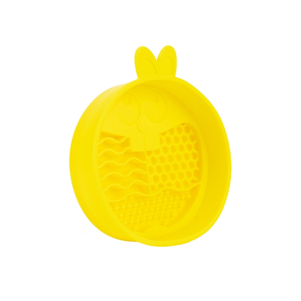 Comedouro Lento de Silicone para Pets Coelho Amarelo - QMonster