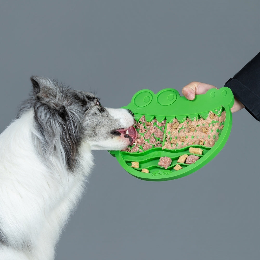 Tapete de Lamber de Silicone para Pets Feliz Crocodilo QMonster