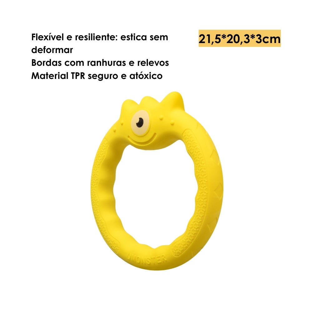 Brinquedo Mordedor Interativo Anel de Ciclope Amarelo  - Qmonster