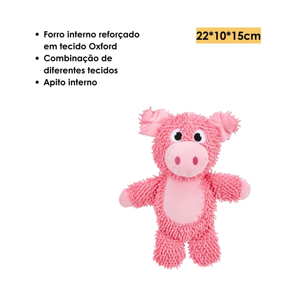 Brinquedo Pelúcia Chenille Tough Fofura Porco - FOFOS