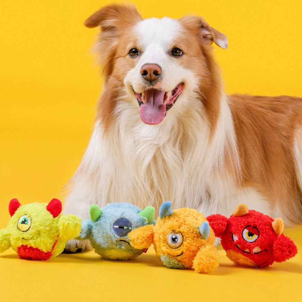 Qmonster Brinquedo para cachorro - 2in1 Monstro Ciclope - Amarelo Pequeno