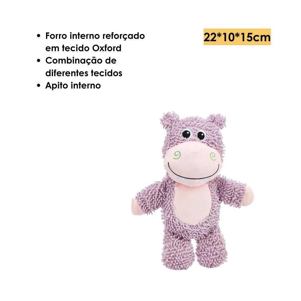 Brinquedo Pelúcia Chenille Tough Fofura Hipopótamo - FOFOS