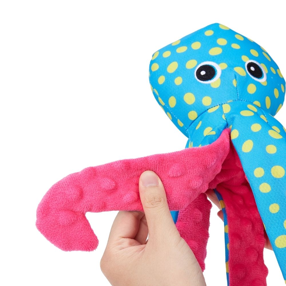 Brinquedos Pelúcia C Som da Sacolinha Polvo Dançante Azul- FOFOS