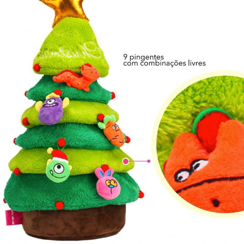 Kit Árvore de Natal com Enfeites de Pelúcia - Qmonster