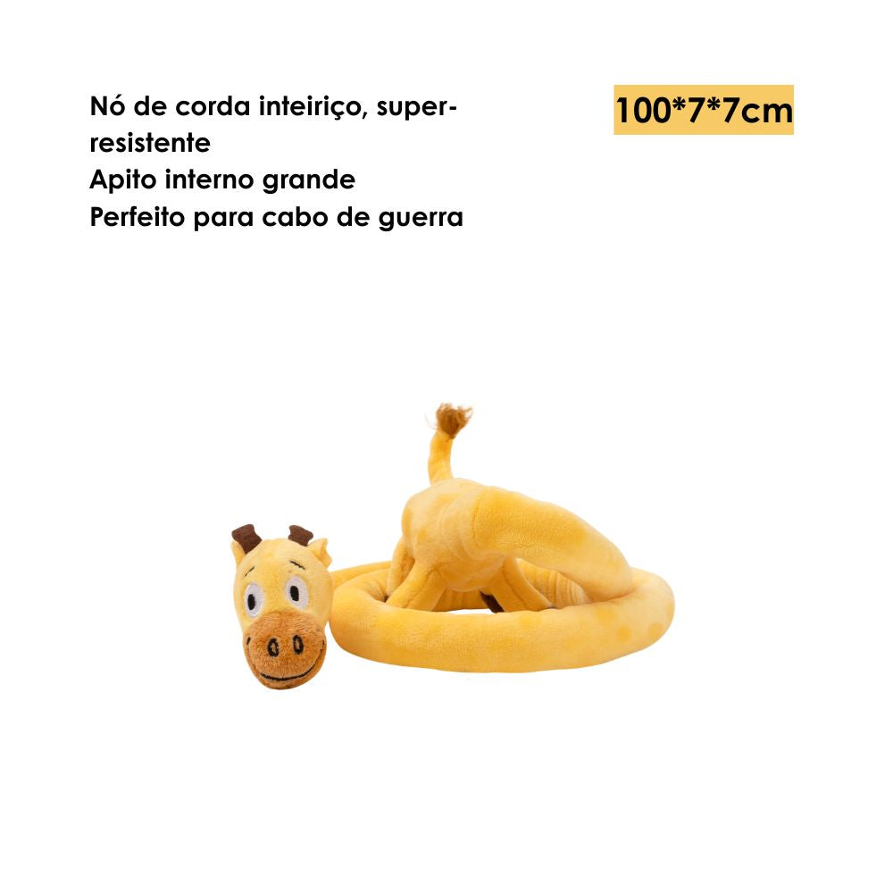 Brinquedo Interativo com Corda Animais Esticadinhos Girafa - Qmonster