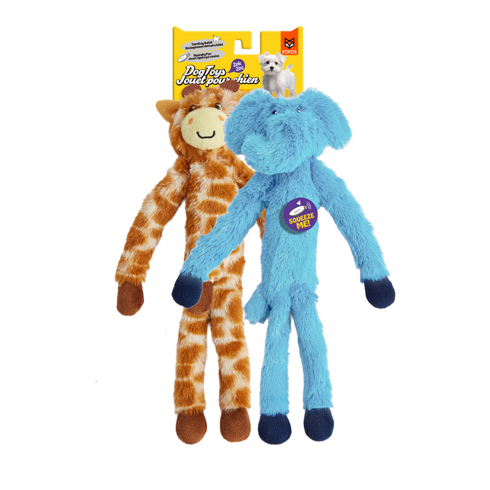 FOFOS Brinquedos para Cães - Bons Amigos - Girafa&Elefante