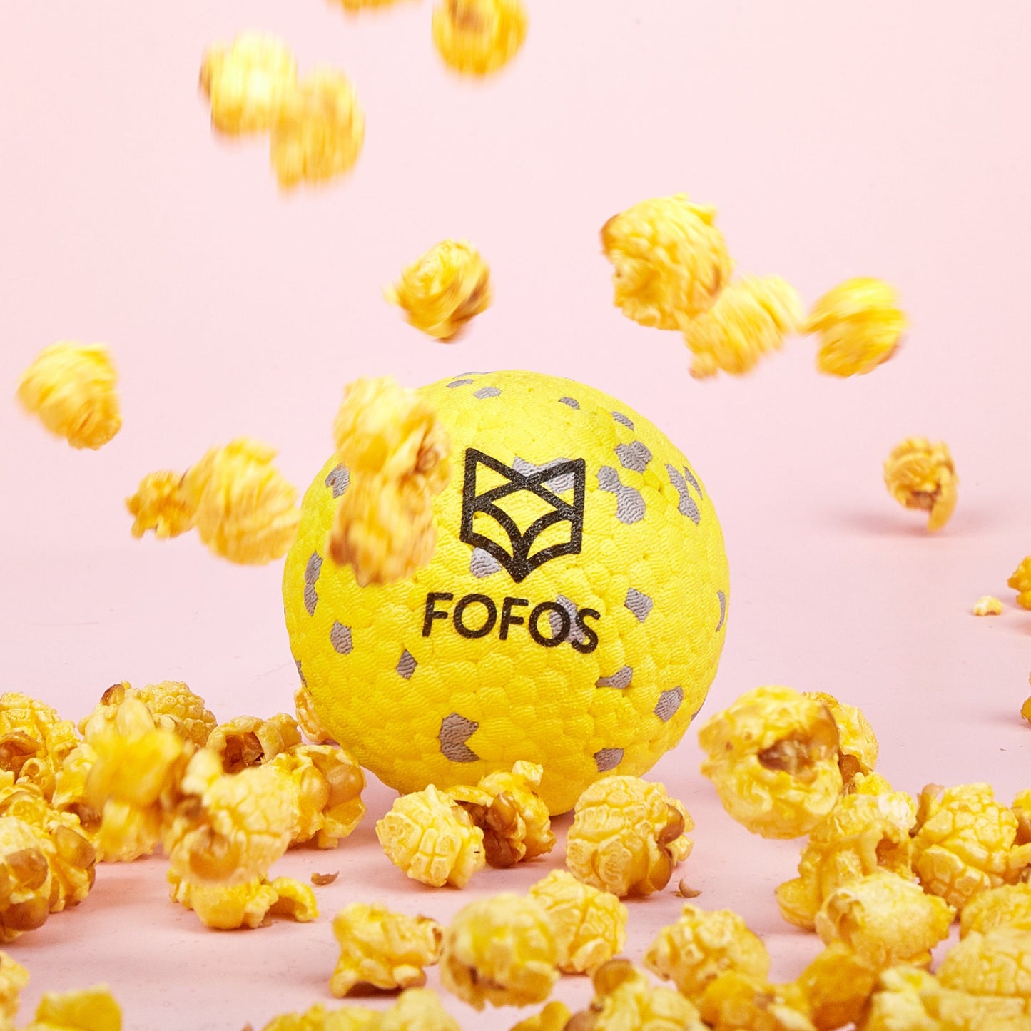 FOFOS Brinquedos para Cães - ETPU Pipoca Super Leve - Bola Amarelo