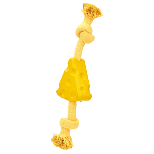 Brinquedo Mordedor Espetinho com Corda Queijo - FOFOS