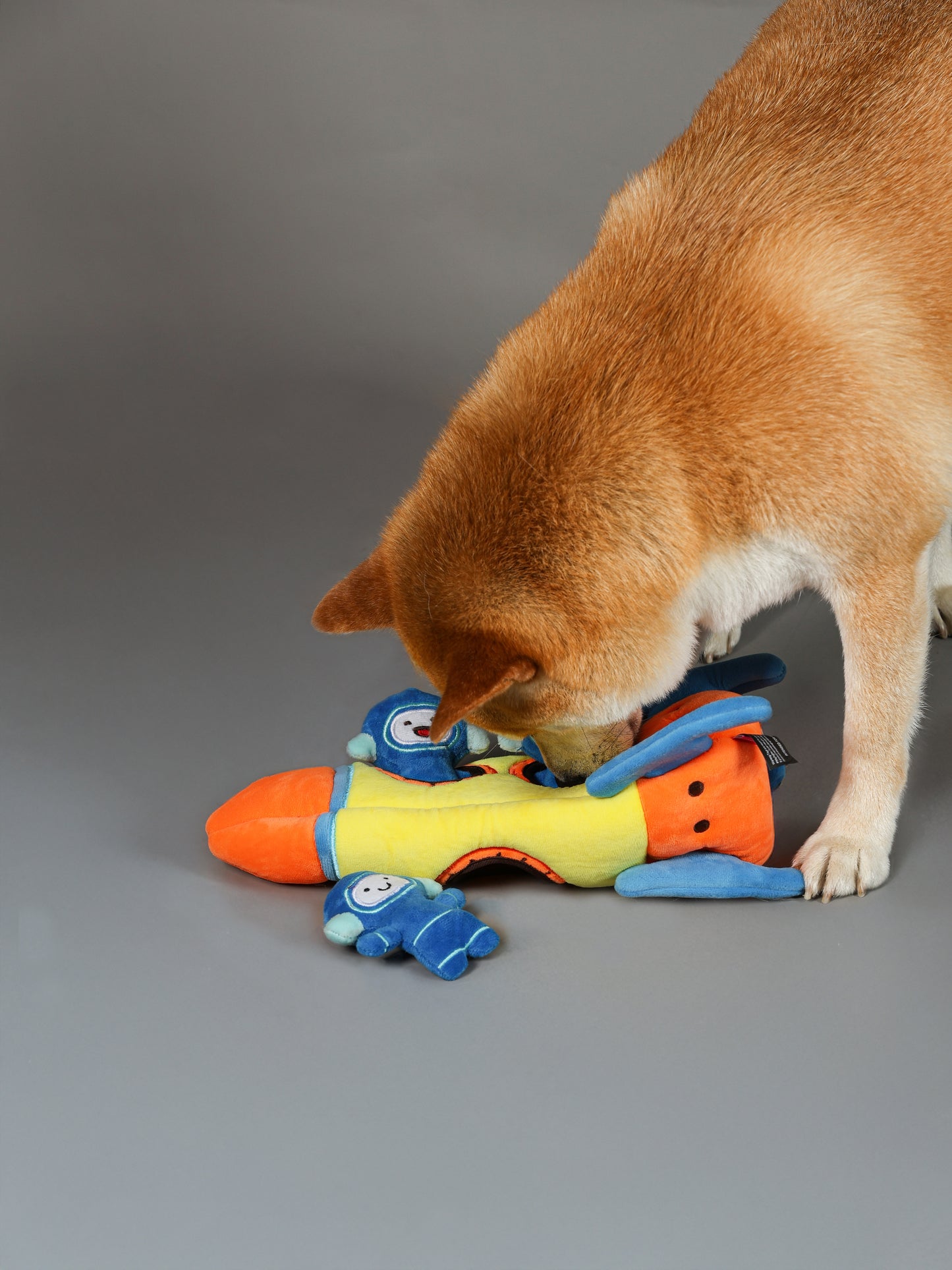 Qmonster Brinquedo para cachorros - Interativo 4em1 Esconde-esconde - Foguete