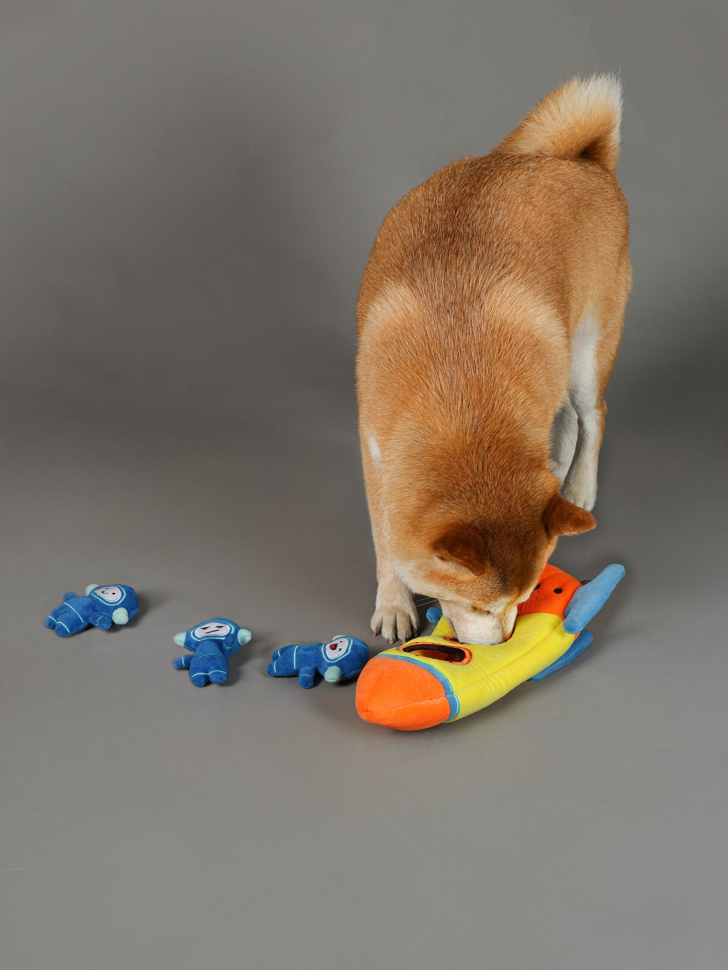 Qmonster Brinquedo para cachorros - Interativo 4em1 Esconde-esconde - Foguete