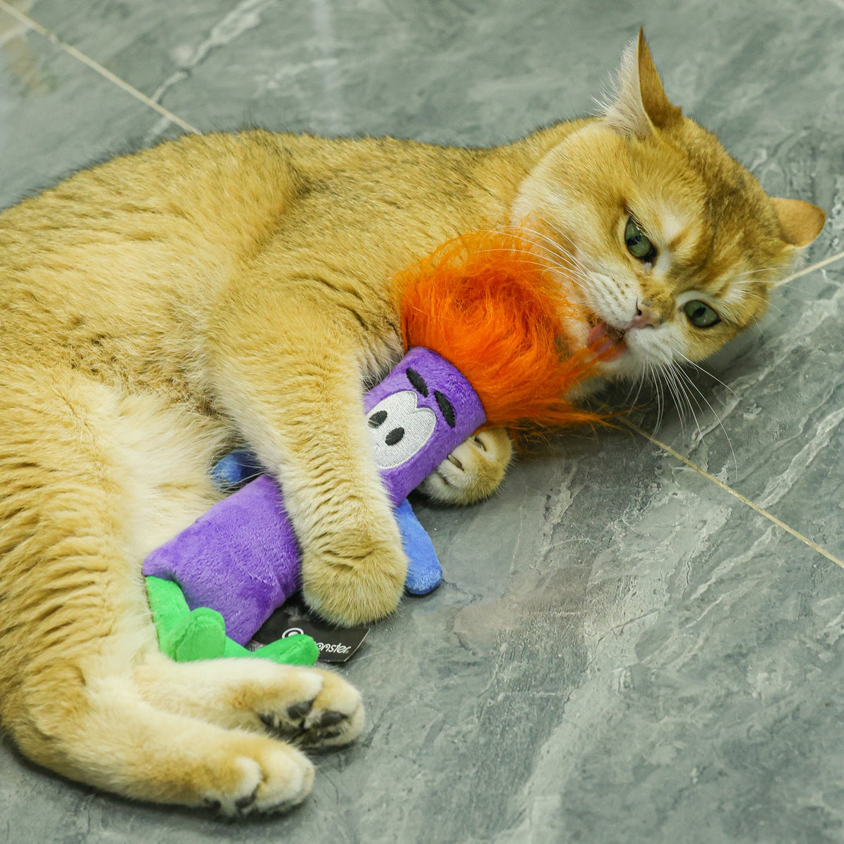 Qmonster Brinquedo para gatos - Stickman Pelúcia Com Catnip - Roxo