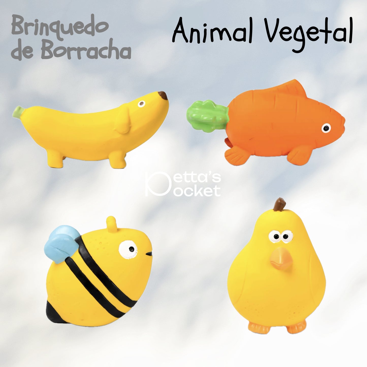 Brinquedo para cachorro Animal Vegetal 100% Borracha Natural com Som