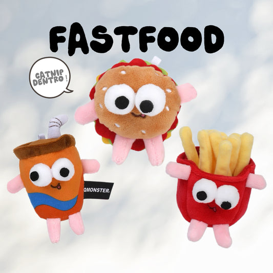 Qmonster Brinquedo para gatos - Fast Food com Catnip 'foodie'