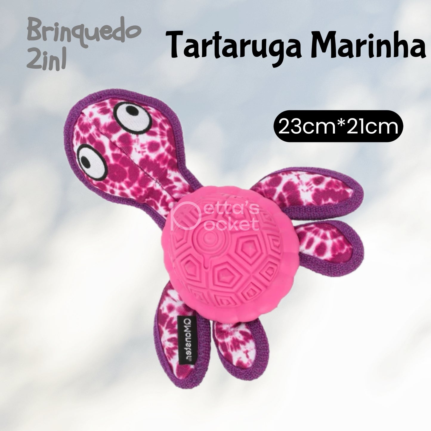 Brinquedo para cachorro - Tartaruga Marinha 2in1 brinquedo e dispensador de pesticos