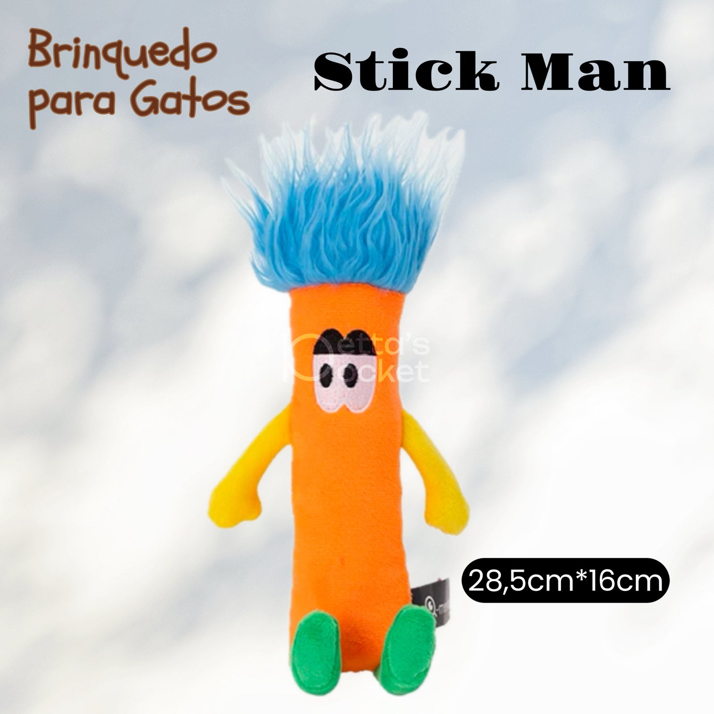 Brinquedo para gato - Stickman Pelúcia Com Catnip