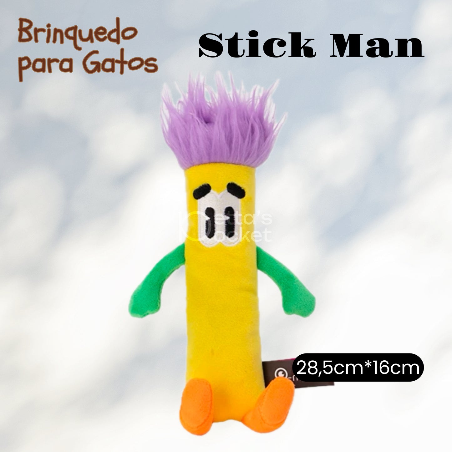 Brinquedo para gato - Stickman Pelúcia Com Catnip