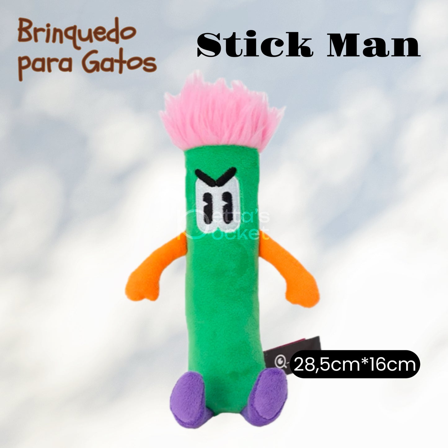 Brinquedo para gato - Stickman Pelúcia Com Catnip