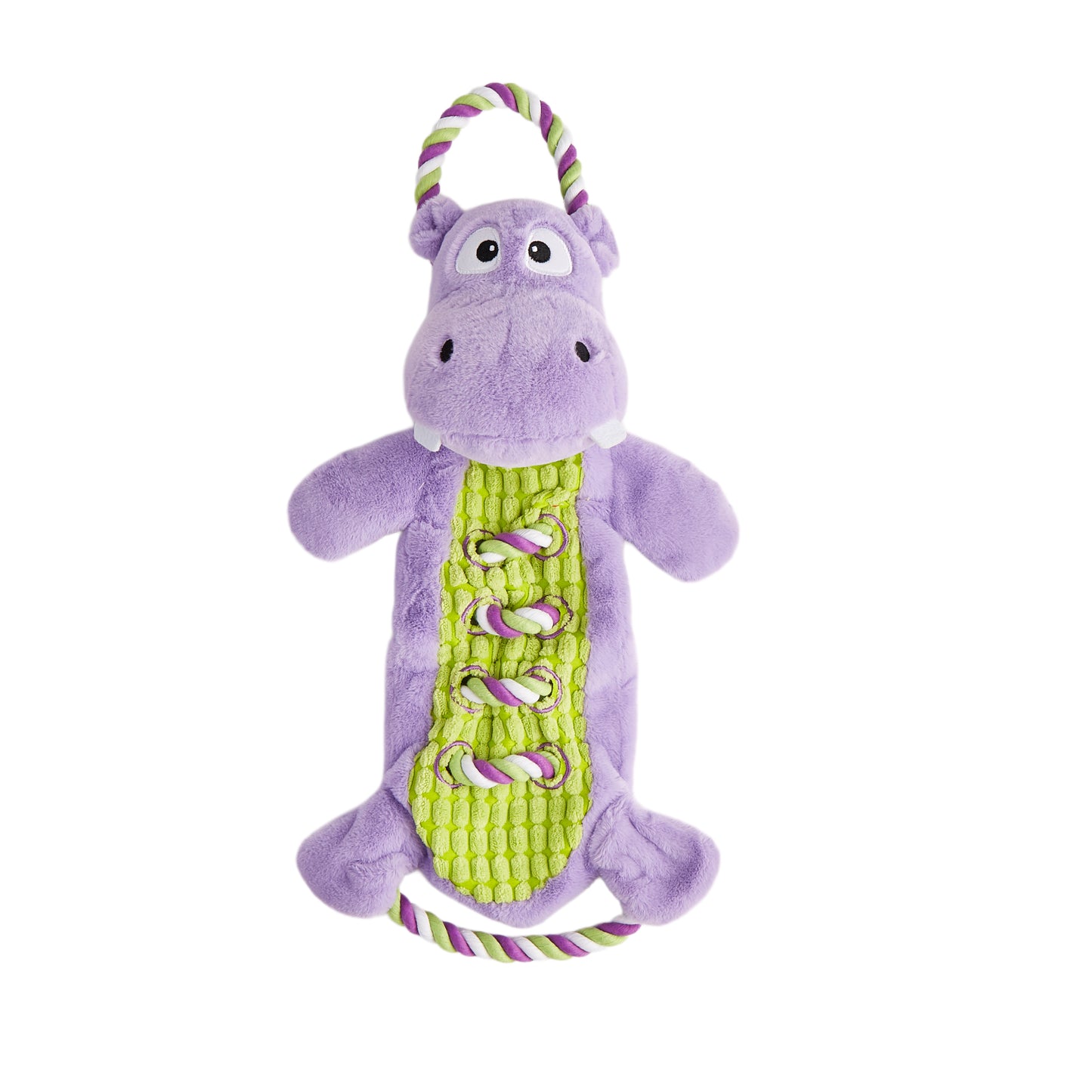 FOFOS Brinquedos para Cães - Rope Buddy Pelúcia c Corda - Hipoótamo