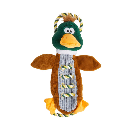 FOFOS Brinquedos para Cães - Rope Buddy Pelúcia c Corda - Pato
