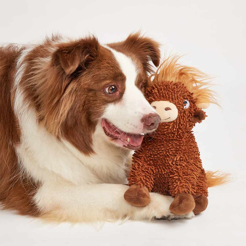 FOFOS Brinquedos para Cães - Chenille Tough Animais - Gado Escócia
