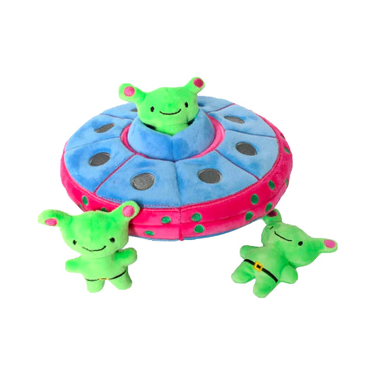 Qmonster Brinquedo para cachorros - Interativo 4em1 Esconde-esconde - OVNI