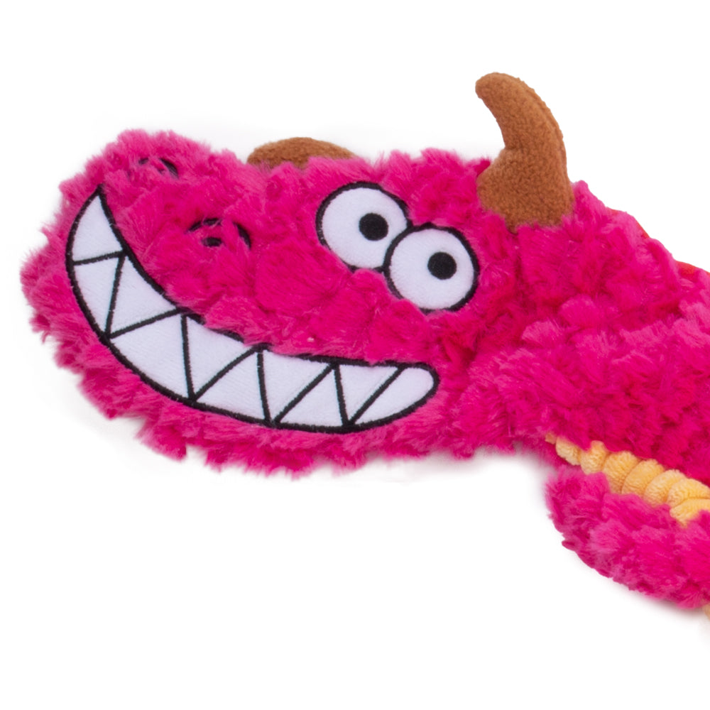 Qmonster Brinquedo para cachorro - Dragão Gigante - Rosa Pequeno