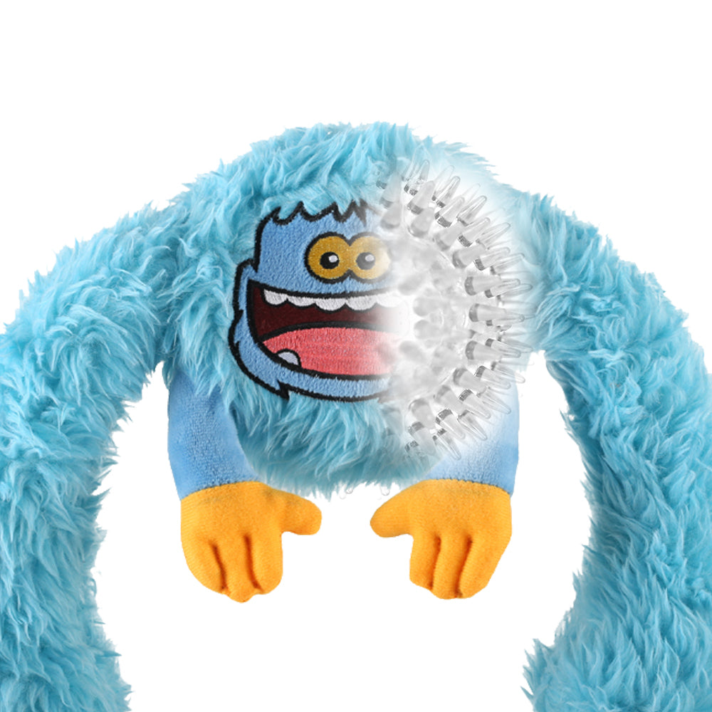 Qmonster Brinquedo para cachorro - 2in1 King Kong Pelúcia com Bola - Azul