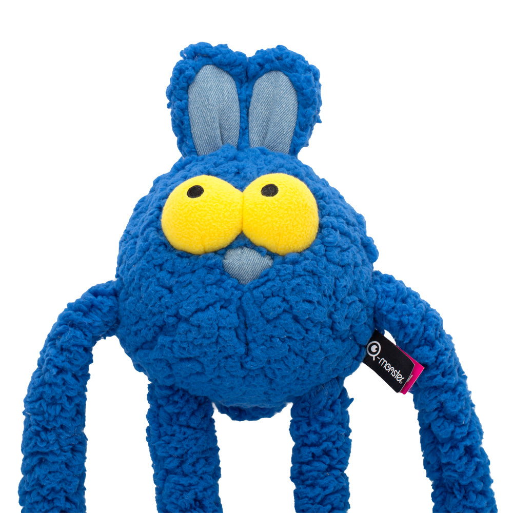Qmonster Brinquedo para cachorro - Extensível Puxa Puxa Coelho - Azul