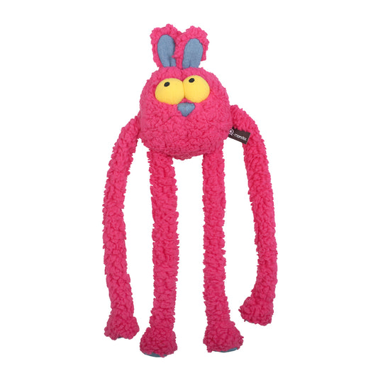 Qmonster Brinquedo para cachorro - Extensível Puxa Puxa Coelho - Rosa