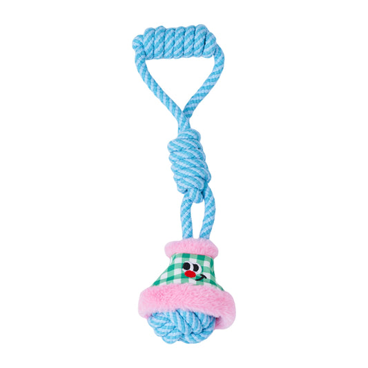 Brinquedo para cachorros zeze - Mordedor com Corda Lampada - Azul