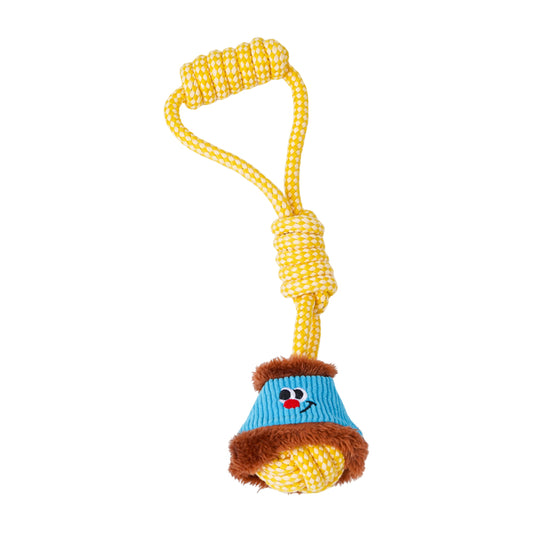Brinquedo para cachorros zeze - Mordedor com Corda Lampada - Amarelo