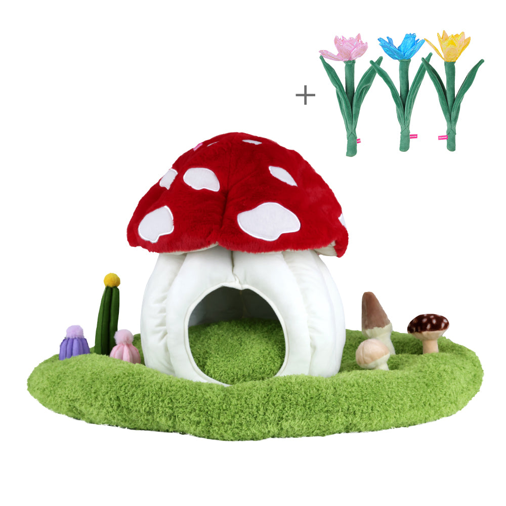 Qmonster Cashina para pets - Casinha de Cogumelo