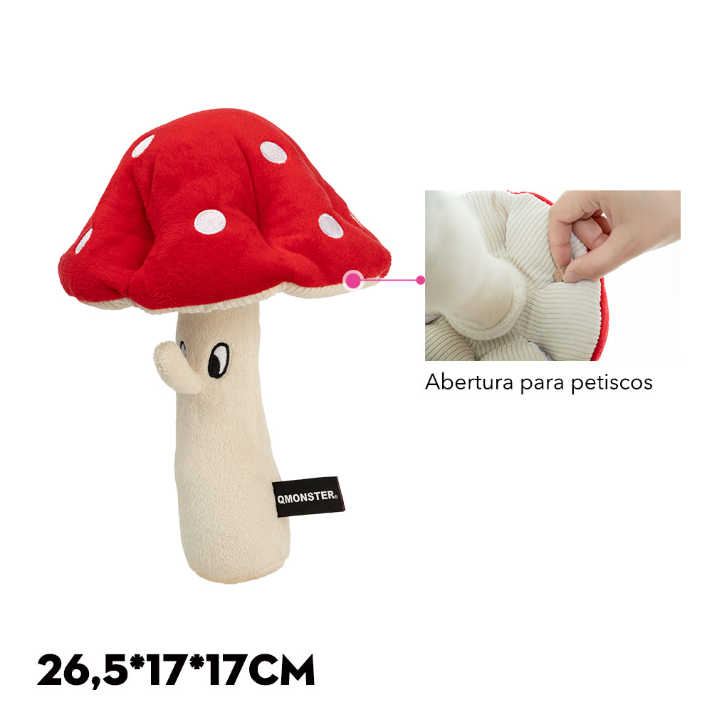 Qmonster Brinquedo para cachorro - Cogumelo Vermelho Curioso