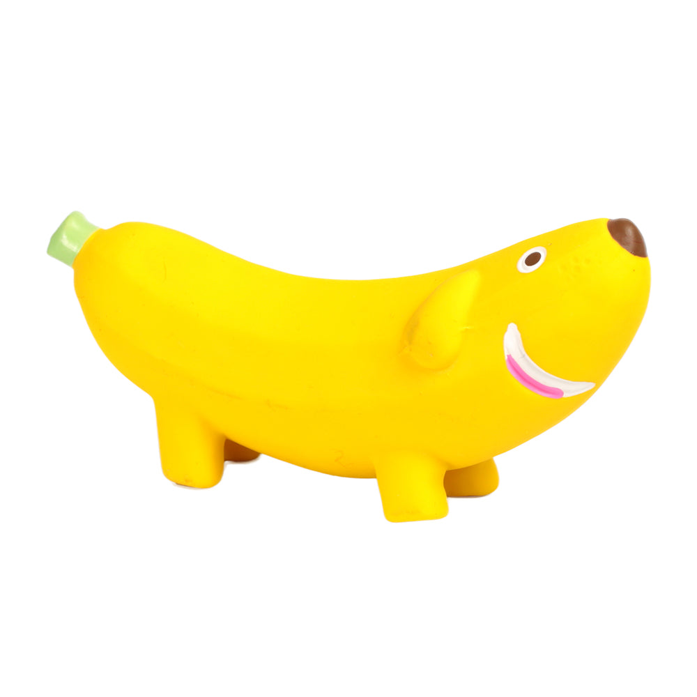 Qmonster Brinquedo Latex Animais Fruta - Banana Cachorro